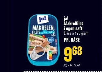 Otto Duborg Ja! makrelfilet i egen saft tilbud