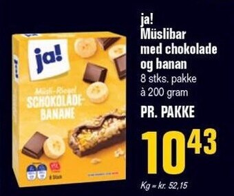 Otto Duborg Ja! müslibar med chokolade og banan tilbud