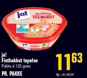 Otto Duborg Ja! finthakket tepølse 125 g tilbud