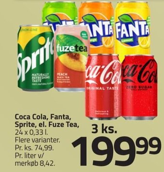 Fleggaard Coca Cola, Fanta, Sprite, el. Fuze Tea tilbud