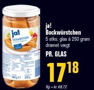 Otto Duborg Ja! bockwürstchen 250 g tilbud