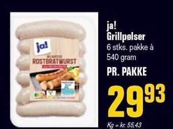 Otto Duborg Ja! grillpølser 540 g tilbud