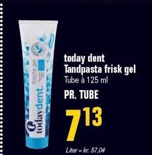 Otto Duborg Today dent tandpasta frisk gel tilbud