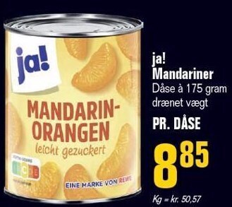 Otto Duborg Ja! mandariner 175 g tilbud