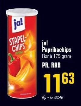 Otto Duborg Ja! paprikachips 175 g tilbud