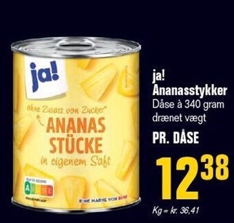 Otto Duborg Ja! ananasstykker 340 g tilbud