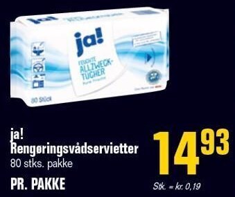 Otto Duborg Ja! rengøringsvådservietter - 80 stks tilbud