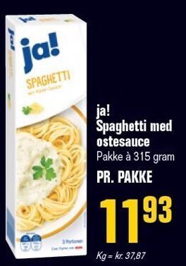 Otto Duborg Ja! spaghetti med ostesauce 315 g tilbud