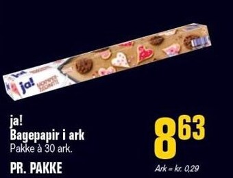 Otto Duborg Ja! bagepapir i ark tilbud
