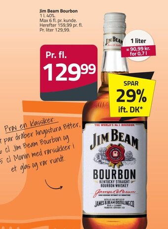 Fleggaard Jim Beam Bourbon 1L tilbud