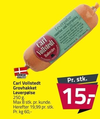 Carl Vollstedt Grovhakket Leverpølse