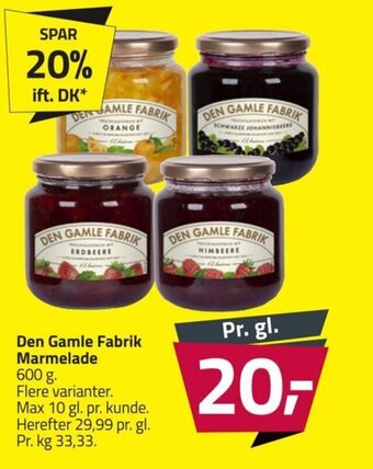 Fleggaard Den Gamle Fabrik Marmelade tilbud