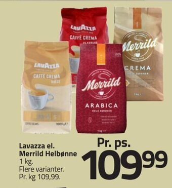 Fleggaard Lavazza el. Merrild Helbønne tilbud