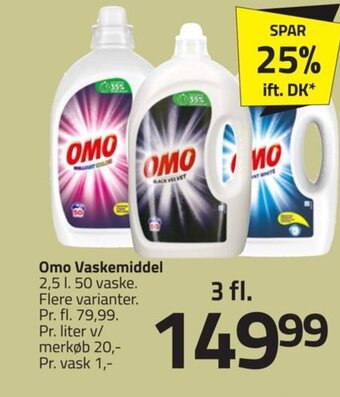 Fleggaard Omo Vaskemiddel 2,5 L tilbud