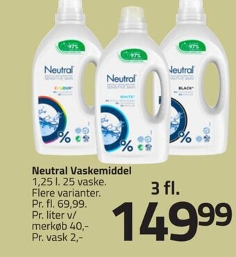 Fleggaard Neutral Vaskemiddel 1,25L tilbud