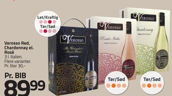 Fleggaard Verosso Red, Chardonnay el. Rosé 3L tilbud