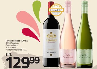 Fleggaard Torres Coronas el. Vina 0.75L tilbud