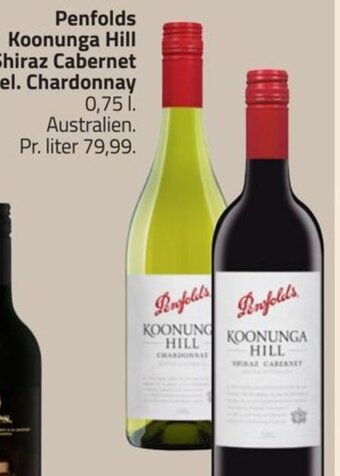 Penfolds Koonunga Hill Shiraz Cabernet el. Chardonnay