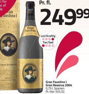 Fleggaard Gran Faustino I Gran Reserva 2004 tilbud