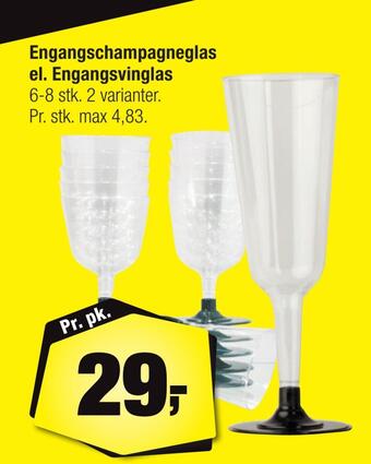 Calle Engangschampagneglas el. engangsvinglas tilbud