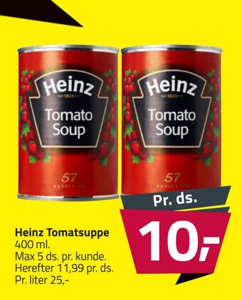 Fleggaard Heinz tomatsuppe tilbud