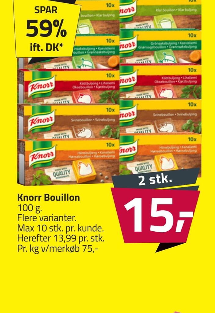 Knorr bouillon tilbud hos Fleggaard