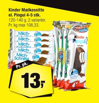 Calle Kinder mælkesnitte el. pingui 4-5 stk tilbud