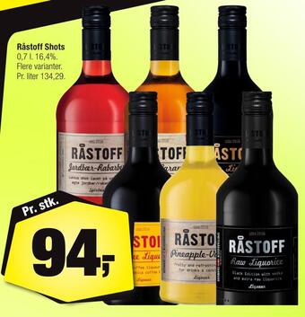 Calle Råstoff shots tilbud