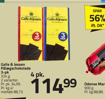 Fleggaard Galle & jessen pålægschokolade 3-pk tilbud