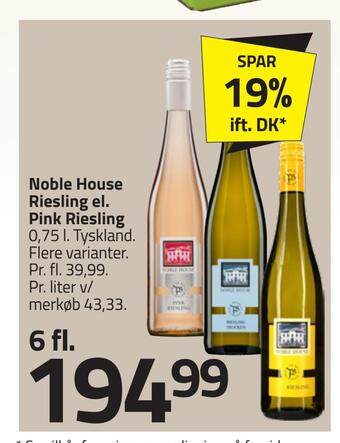 Fleggaard Noble house riesling el. pink riesling tilbud