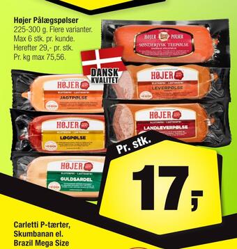 Calle Højer pålægspølser tilbud