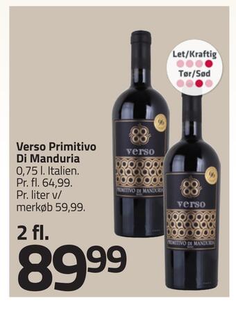 Fleggaard Verso primitivo di manduria tilbud