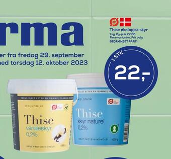 Irma Thise økologisk skyr tilbud