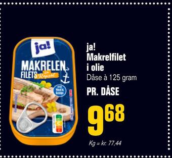 Otto Duborg Ja! makrelfilet i olie tilbud