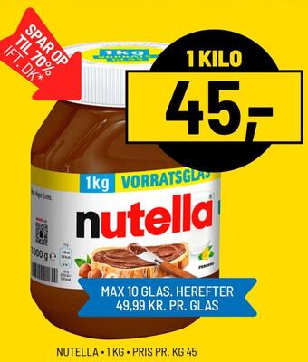 Priss Nutella tilbud