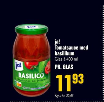 Otto Duborg Ja! tomatsauce med basilikum tilbud