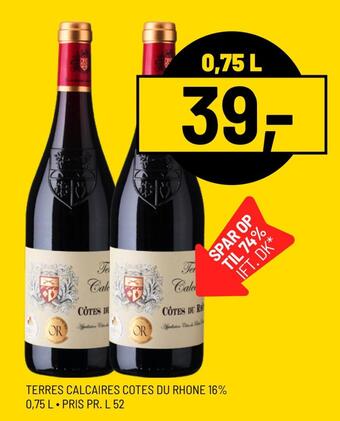 Priss Terres calcaires cotes du rhone 16% tilbud