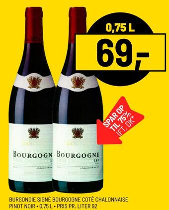 Priss Burgondie signé bourgogne cotê chalonnaise pinot noir tilbud