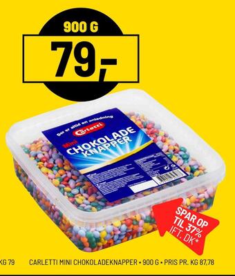 Priss Carletti mini chokoladeknapper tilbud