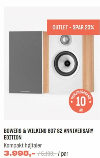 BOWERS & WILKINS 607 S2 ANNIVERSARY EDITION Kompakt højtaler