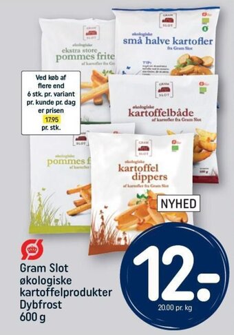 Gram Slot økologiske kartoffelprodukter Dybfrost 600 g