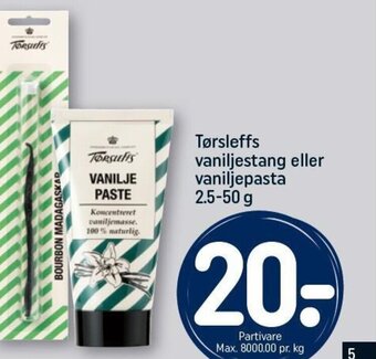 Tørsleffs vaniljestang eller vaniljepasta 2.5-50 g