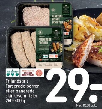 Frilandsgris Farserede porrer eller panerede skinkeschnitzler 250-400 g