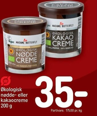 REMA 1000 Økologisk nødde- eller kakaocreme 200 g tilbud