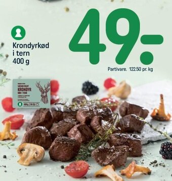 Krondyrkød i tern 400 g