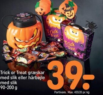 REMA 1000 Trick or Treat græskar med slik eller hårbøjle med slik tilbud