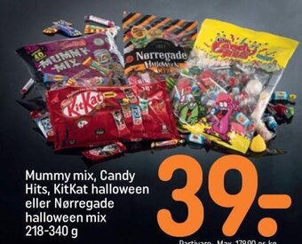 REMA 1000 Mummy mix, Candy Hits, KitKat halloween eller Nørregade halloween mix 218-340 g tilbud