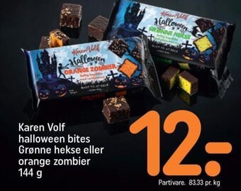 REMA 1000 Karen Volf halloween bites Grønne hekse eller orange zombier tilbud