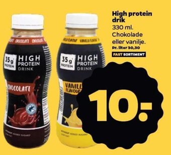 Netto High protein drik 330 ml. Chokolade eller vanilje. tilbud