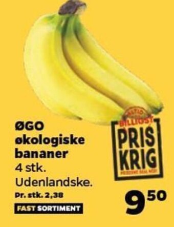 Netto ØGO økologiske bananer tilbud